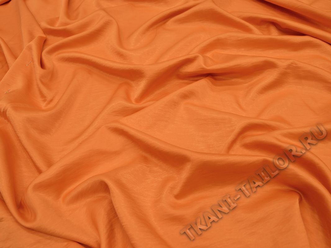 Атласная ткань оранжевая - фото 1