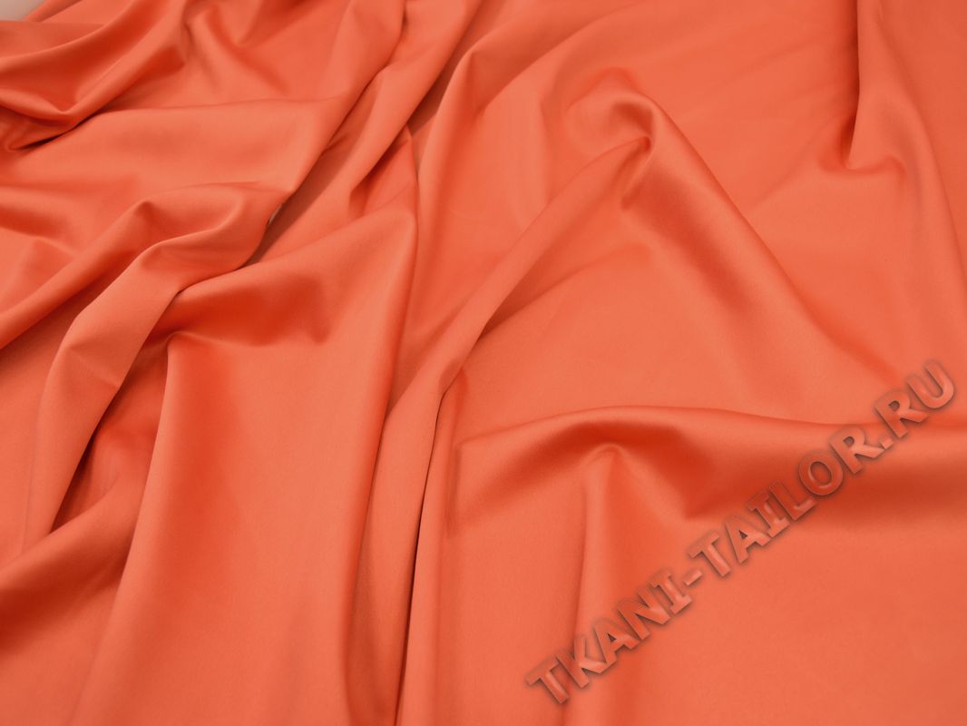 Атласная ткань оранжевого цвета - фото 4
