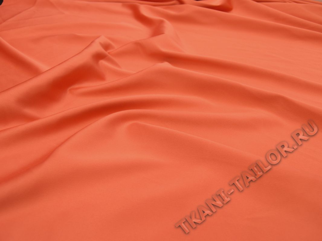 Атласная ткань оранжевого цвета - фото 5
