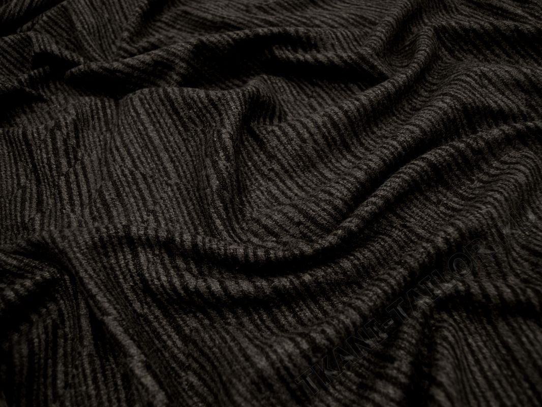 Костюмная ткань черно-серая полоска - фото 4