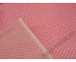 Атлас ткань розовая в горошек