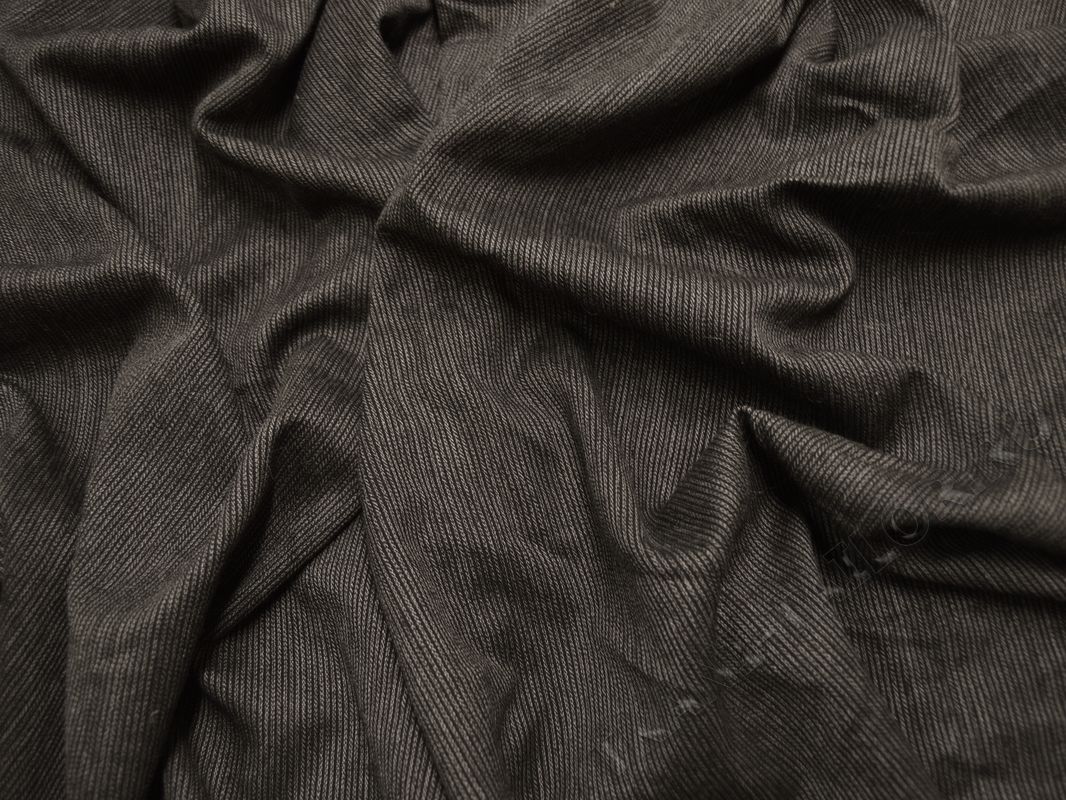 Костюмная ткань темно-серая в рубчик - фото 1