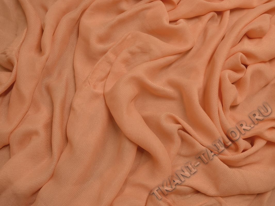 Костюмная ткань тонкая оранжевого цвета - фото 1