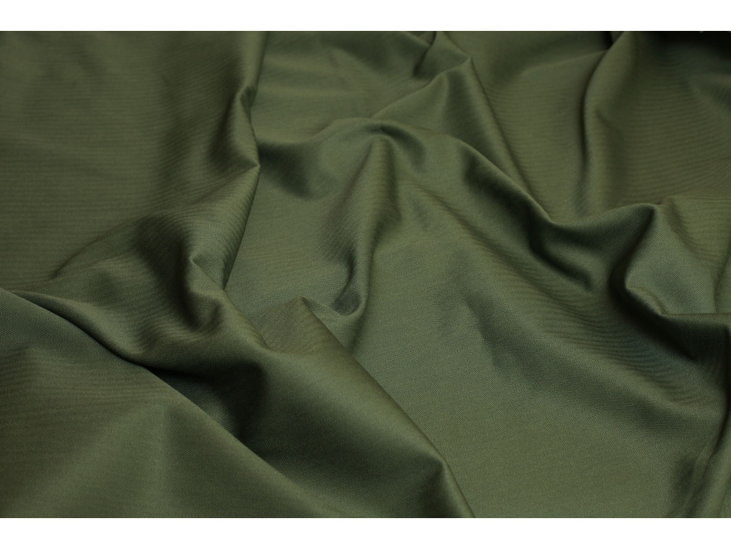 Костюмная ткань цвет болотно-зеленый - фото 1