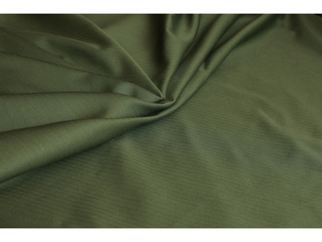 Костюмная ткань цвет болотно-зеленый - фото 3