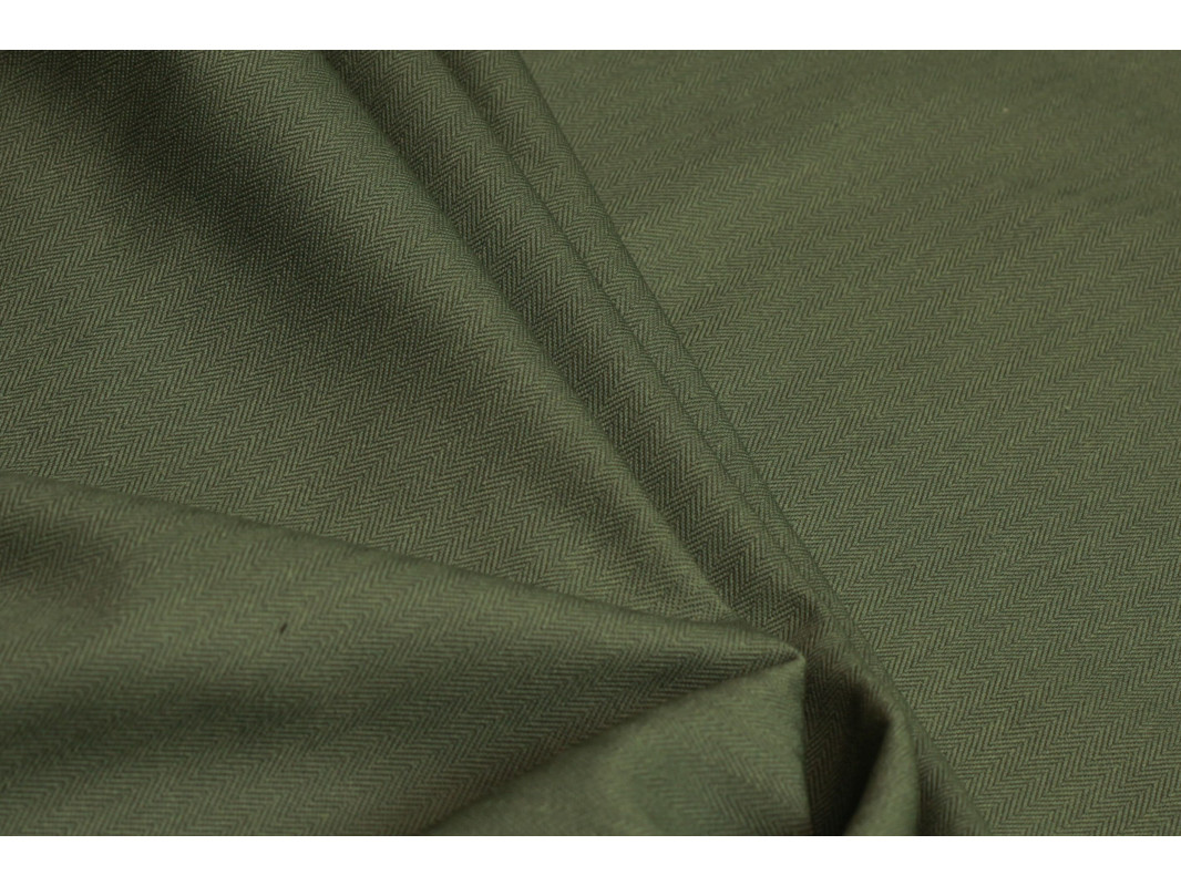 Костюмная ткань цвет болотно-зеленый - фото 4