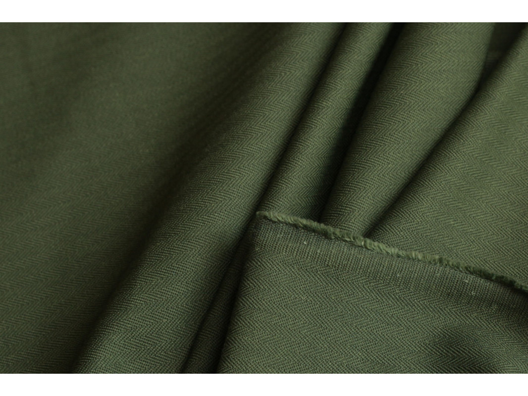 Костюмная ткань цвет болотно-зеленый - фото 6