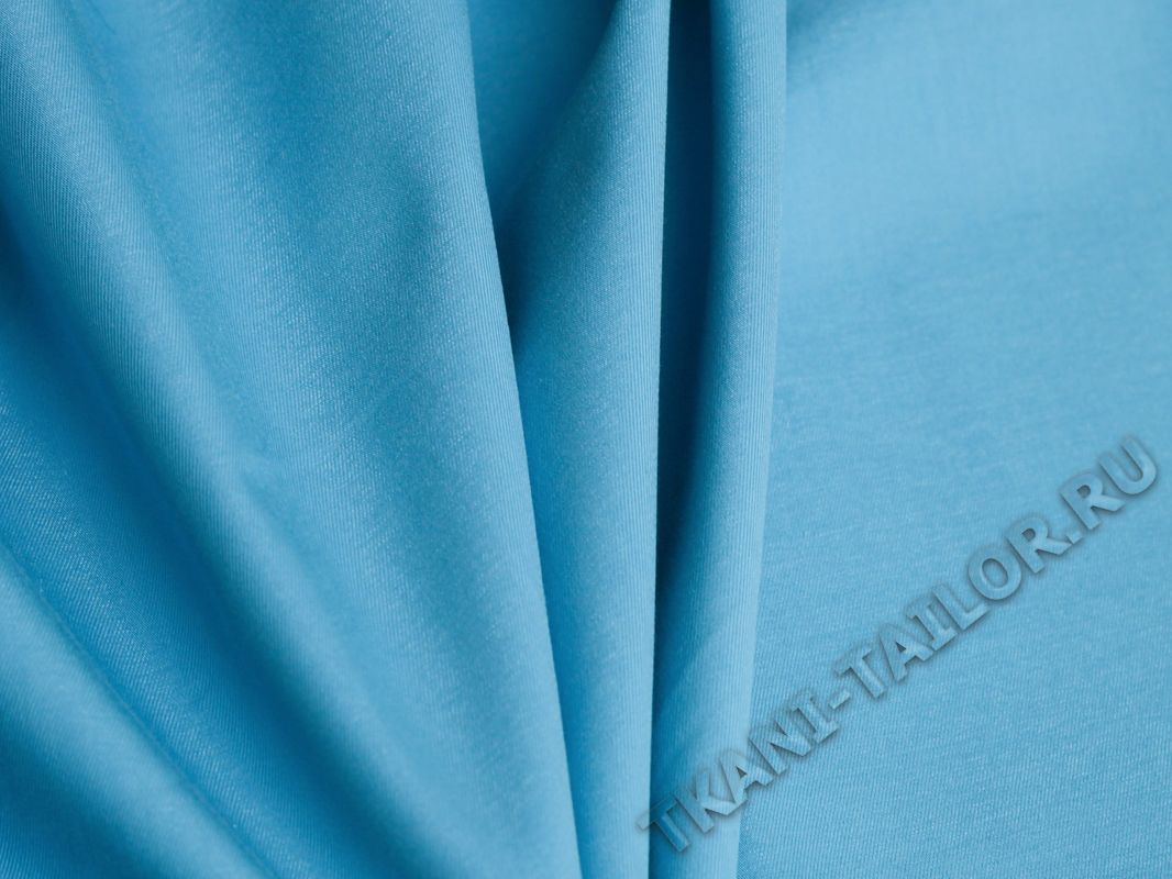 Костюмная ткань стрейч голубого цвета - фото 5
