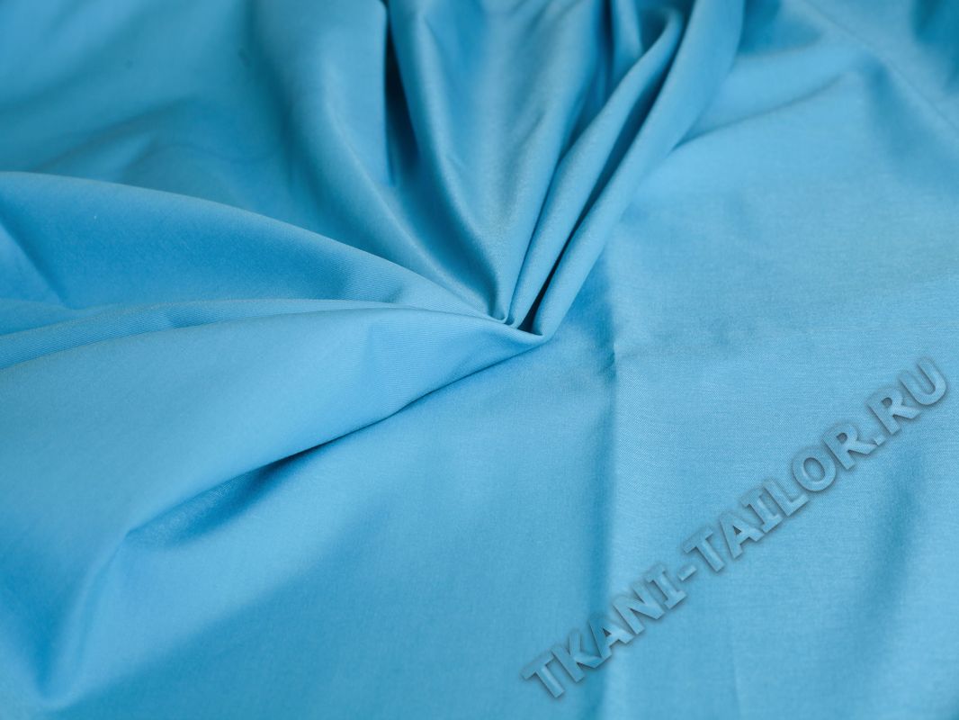 Костюмная ткань стрейч голубого цвета - фото 6