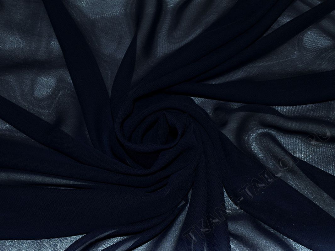 Шифон однотонный "Тёмно-синий" 0006 - фото 3