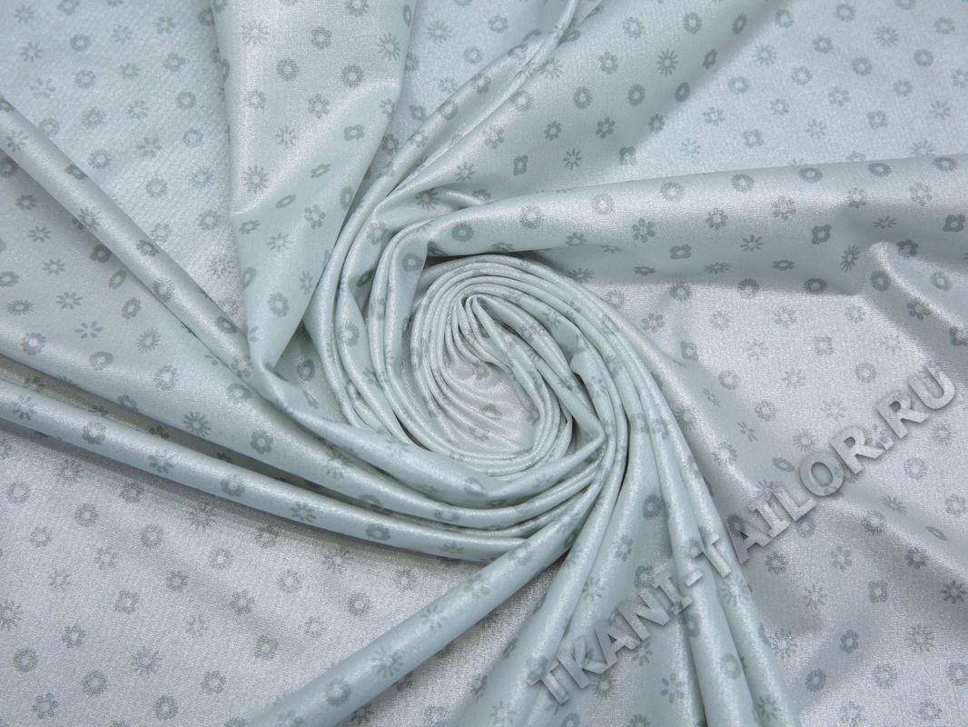 Бифлекс с напылением серебристо-белый в цветочек - фото 3