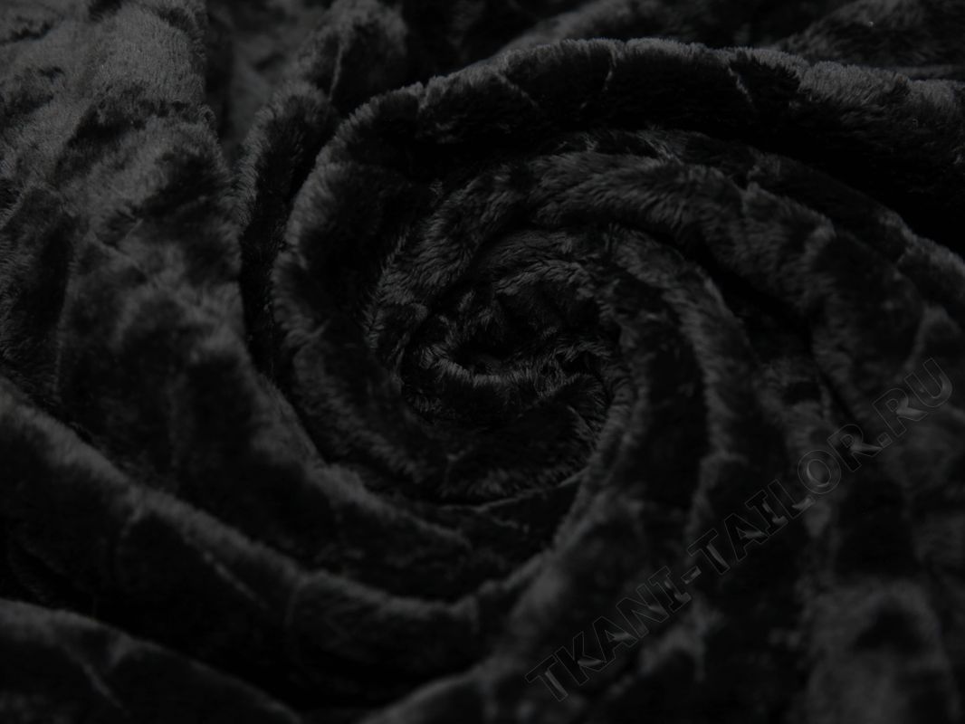 Мех искусственный норка черного цвета - фото 3