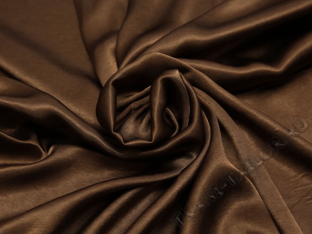 Атласная ткань коричневая - фото 4