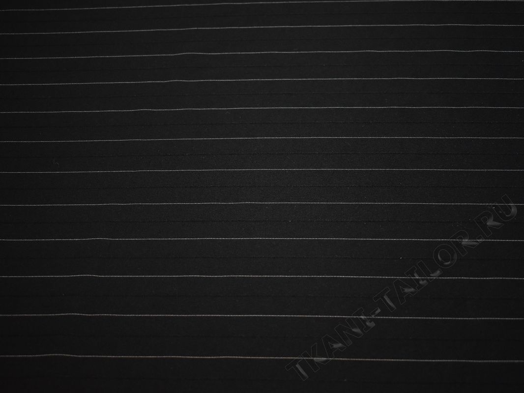 Костюмный хлопок черный с тонкой белой полоской - фото 2