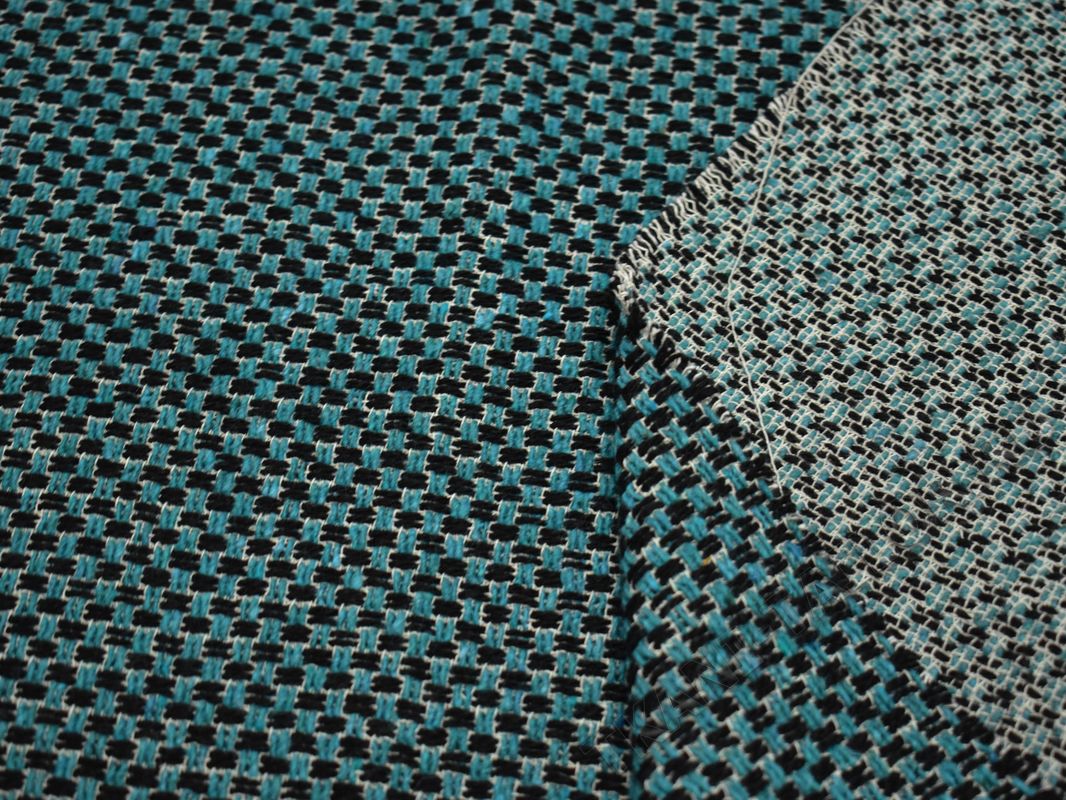 Пальтовая шерсть плетеная бирюзового цвета - фото 2