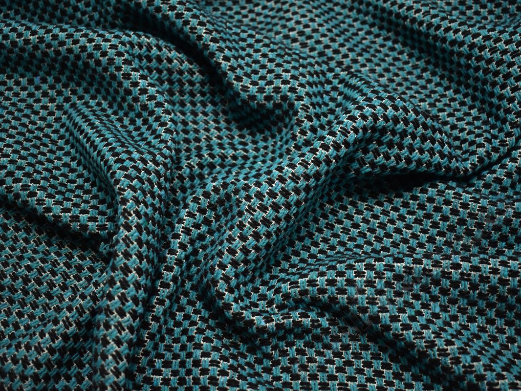 Пальтовая шерсть плетеная бирюзового цвета - фото 4
