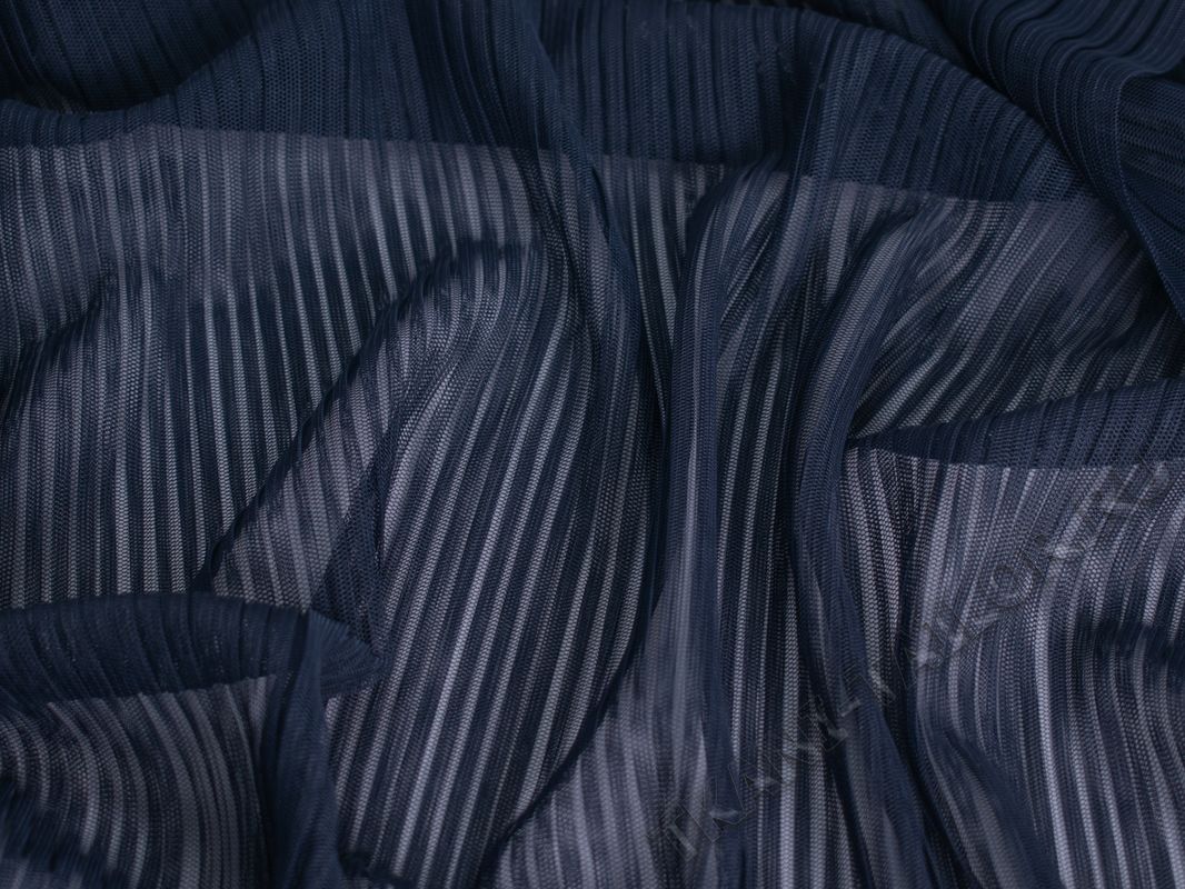 Сетка плиссе-гофре синяя - фото 3