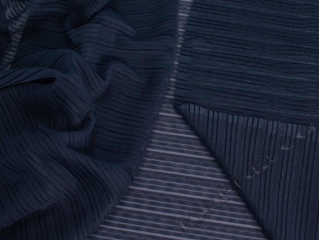 Сетка плиссе-гофре синяя - фото 4