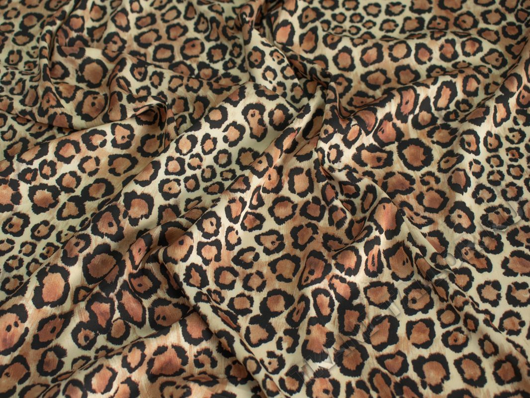 Шелк-атлас светлый леопардовый принт - фото 3