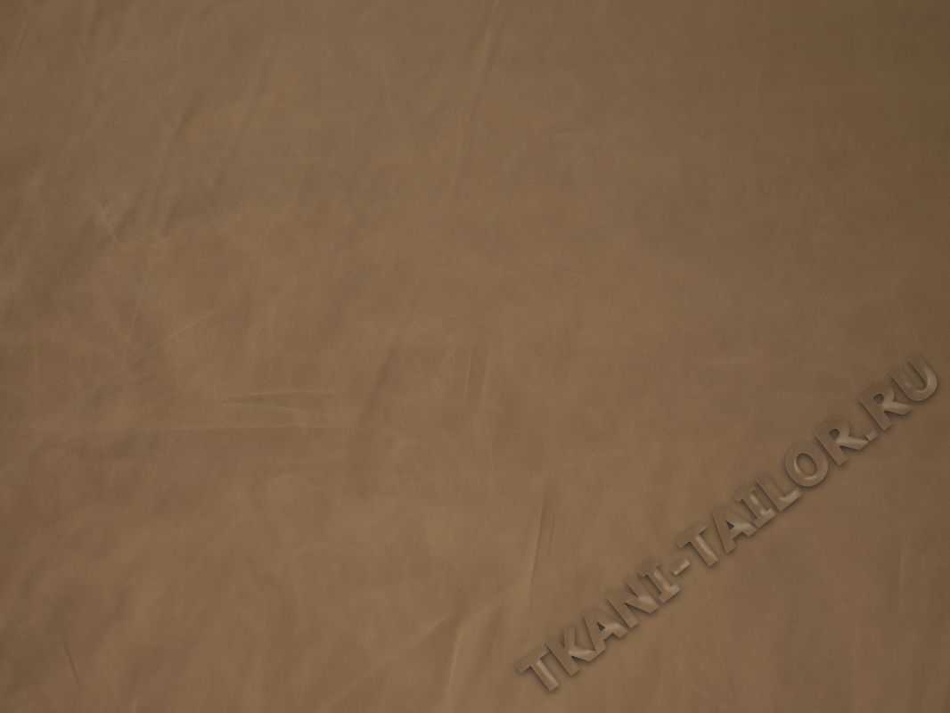 Курточная ткань тонкая светло-коричневая - фото 2