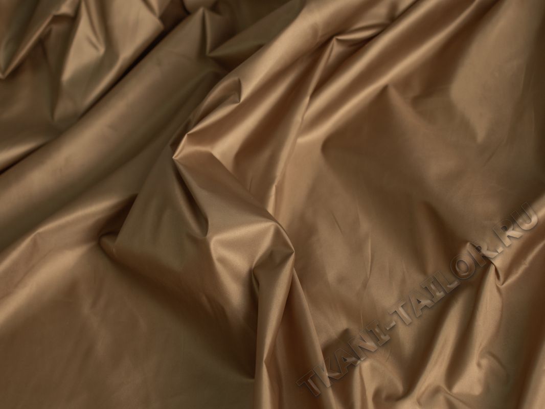 Курточная ткань тонкая светло-коричневая - фото 3