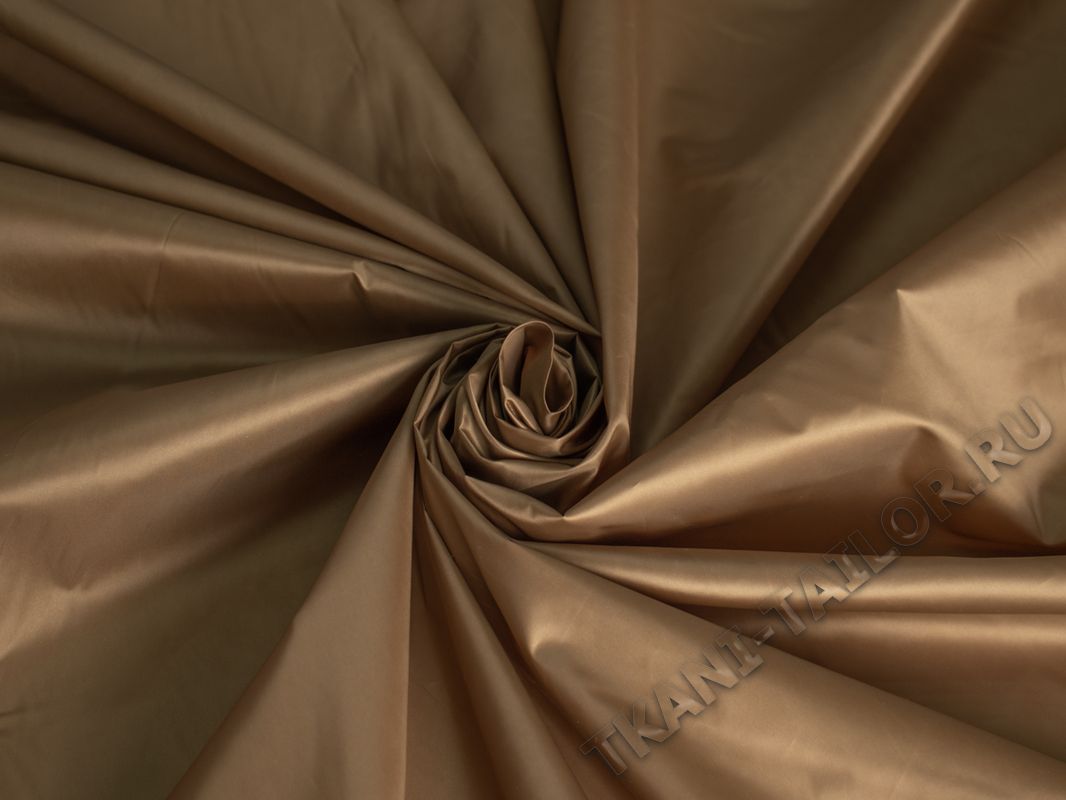 Курточная ткань тонкая светло-коричневая - фото 1