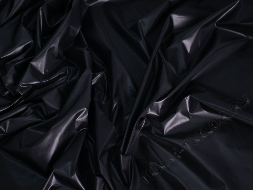 Курточная ткань тонкая чёрная - фото 3