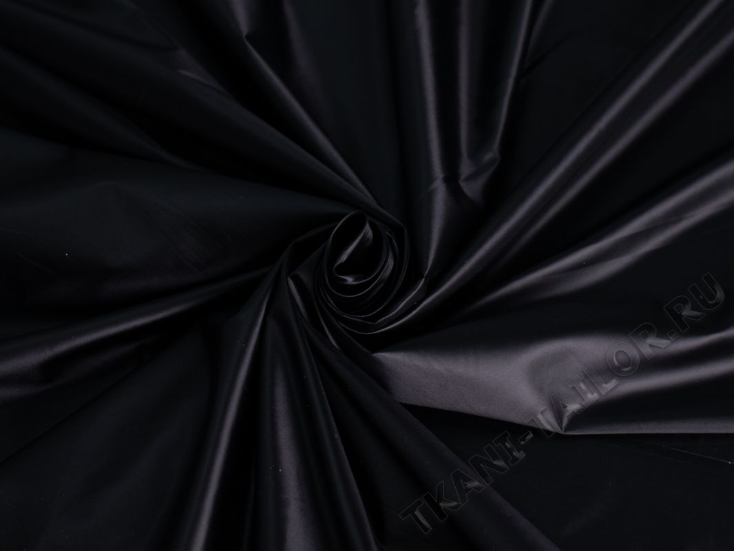 Курточная ткань тонкая чёрная - фото 1