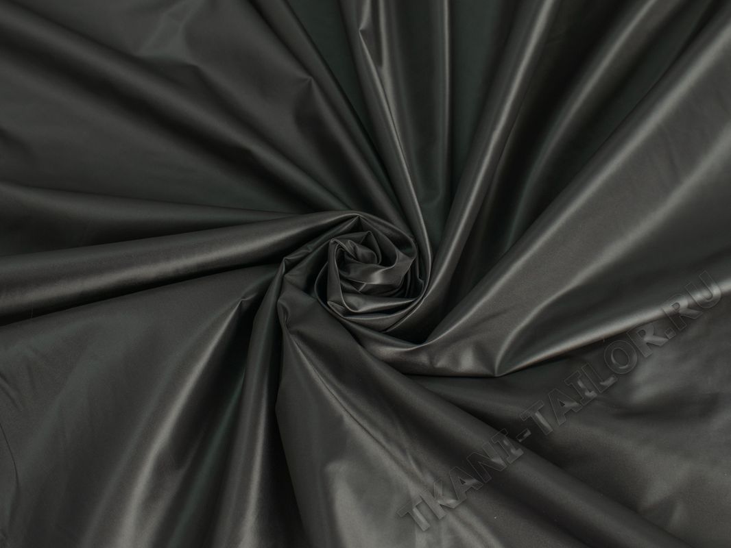 Курточная ткань тонкая тёмно-серая - фото 1