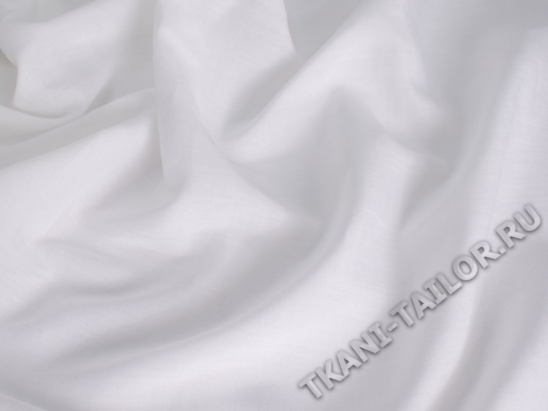 Рубашечный хлопок молочно-белого цвета - фото 1