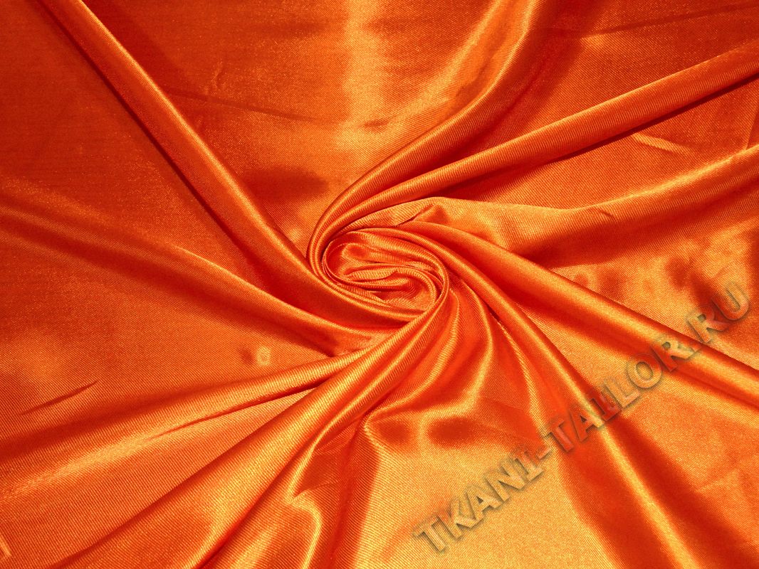 Атласная ткань темно-оранжевая - фото 3