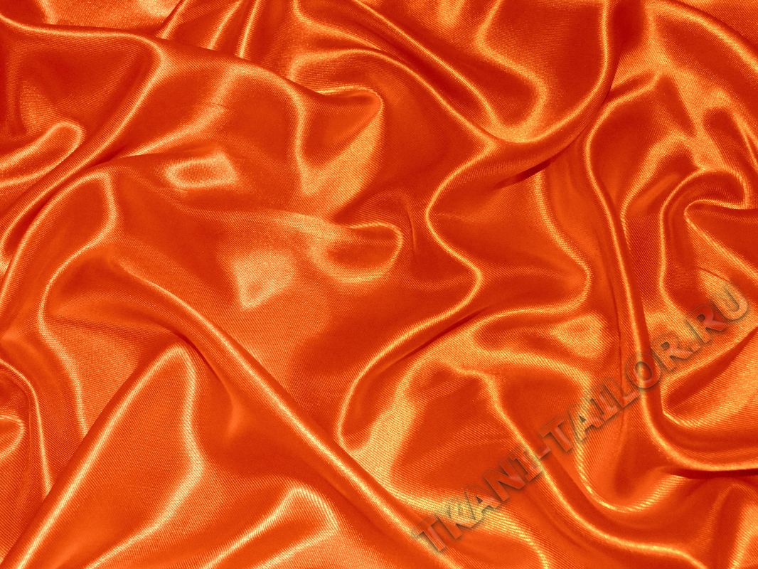 Атласная ткань темно-оранжевая - фото 1
