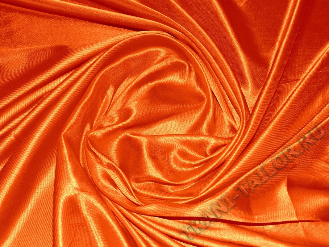 Атласная ткань темно-оранжевая - фото 4