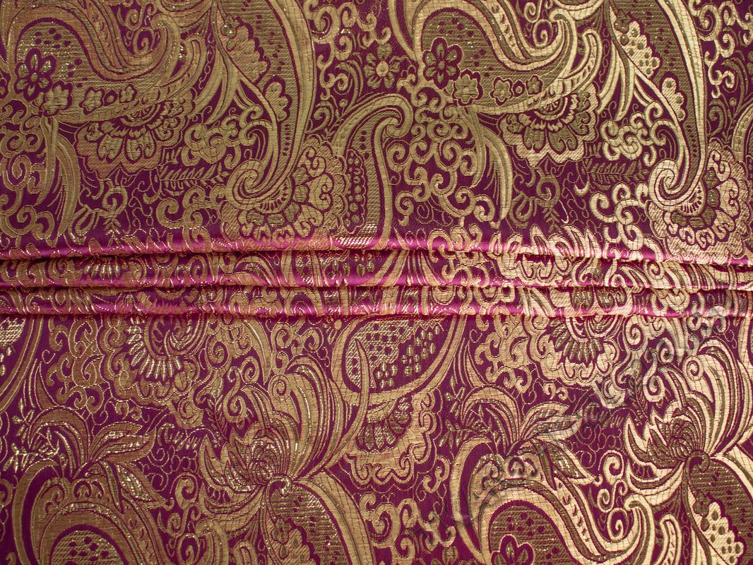 Парча фиолетовая с золотом - фото 4