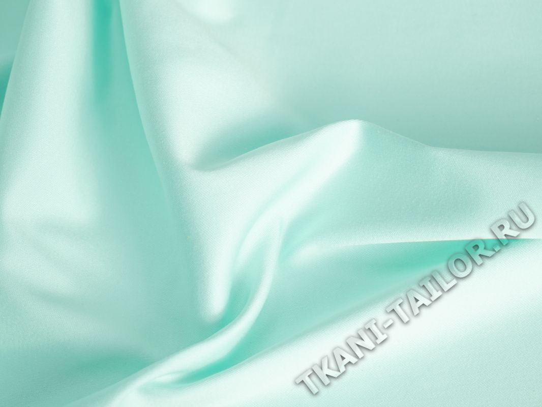 Костюмная ткань цвет мятно-зеленый - фото 3