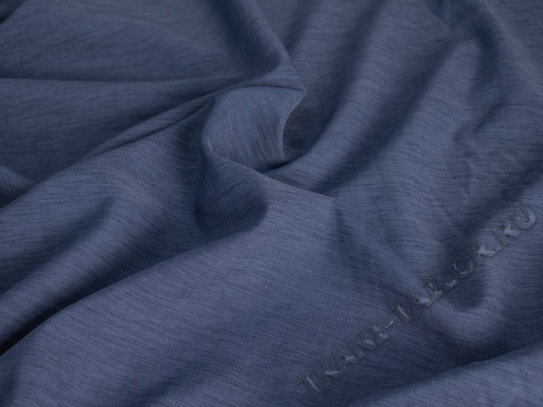 Костюмная ткань синий меланж - фото 1