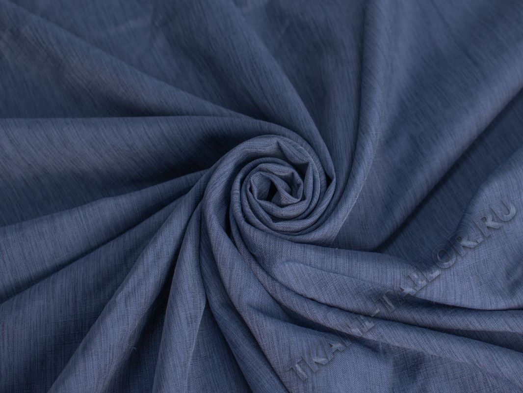 Костюмная ткань синий меланж - фото 4