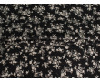Штапель вискозный черно-белый принт цветы