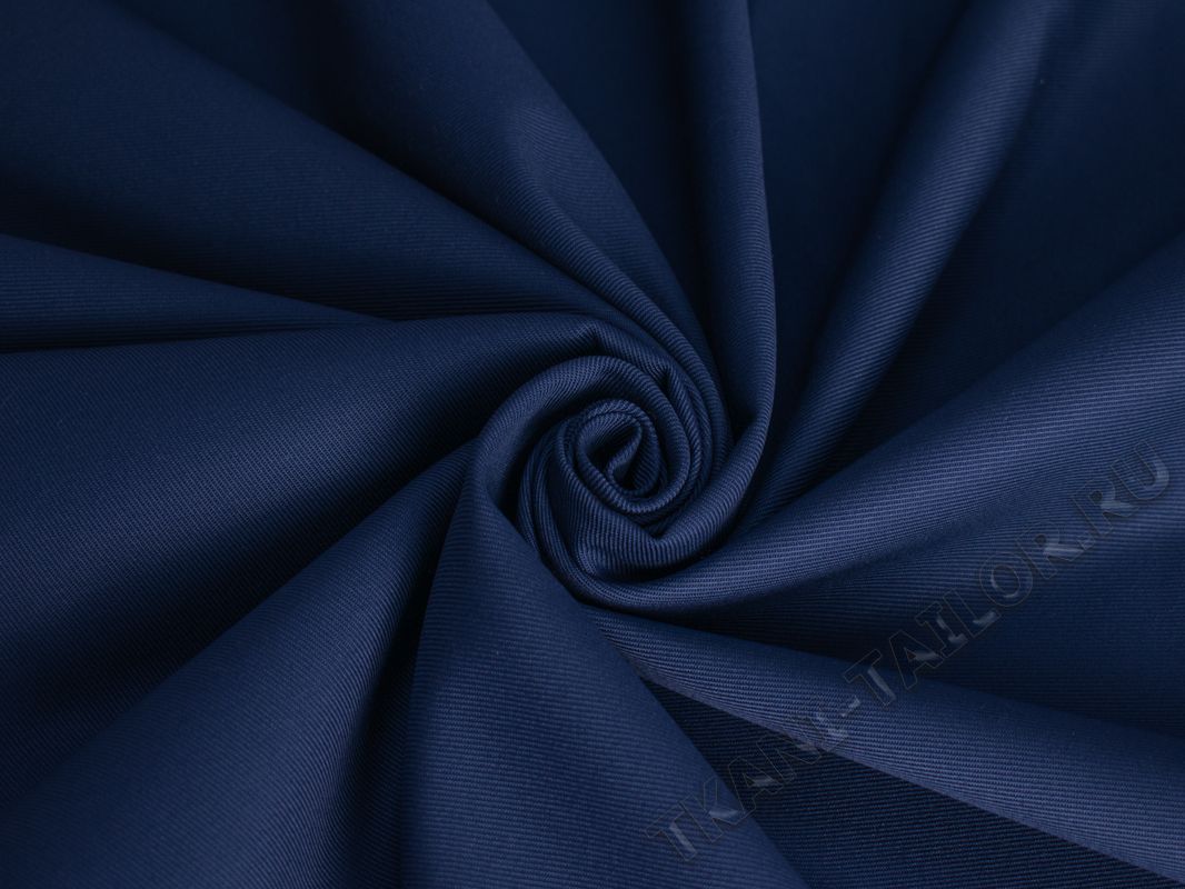 Костюмная ткань темно-синяя - фото 1