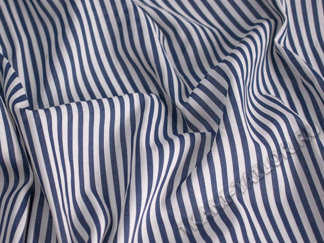 Рубашечный хлопок сине-белая полоска - фото 3