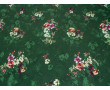 Плательная ткань зеленая принт цветы