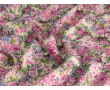 Штапель светло-бежевый розовые цветы