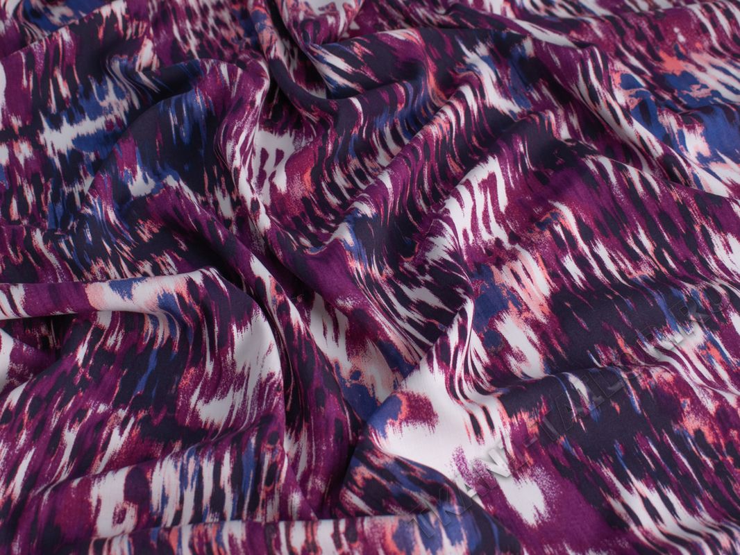 Штапель фиолетовый абстрактный принт - фото 2