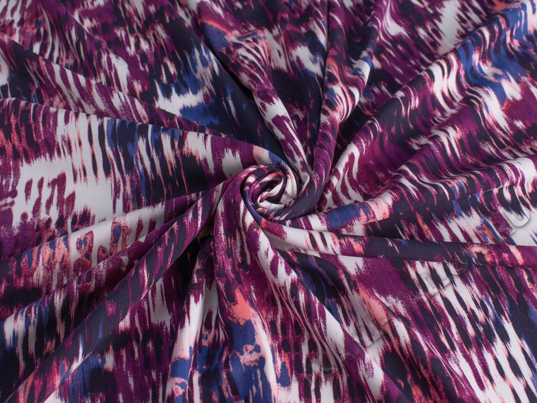 Штапель фиолетовый абстрактный принт - фото 3