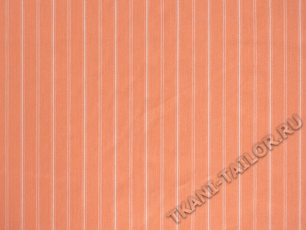 Рубашечная ткань оранжевая в полоску - фото 2