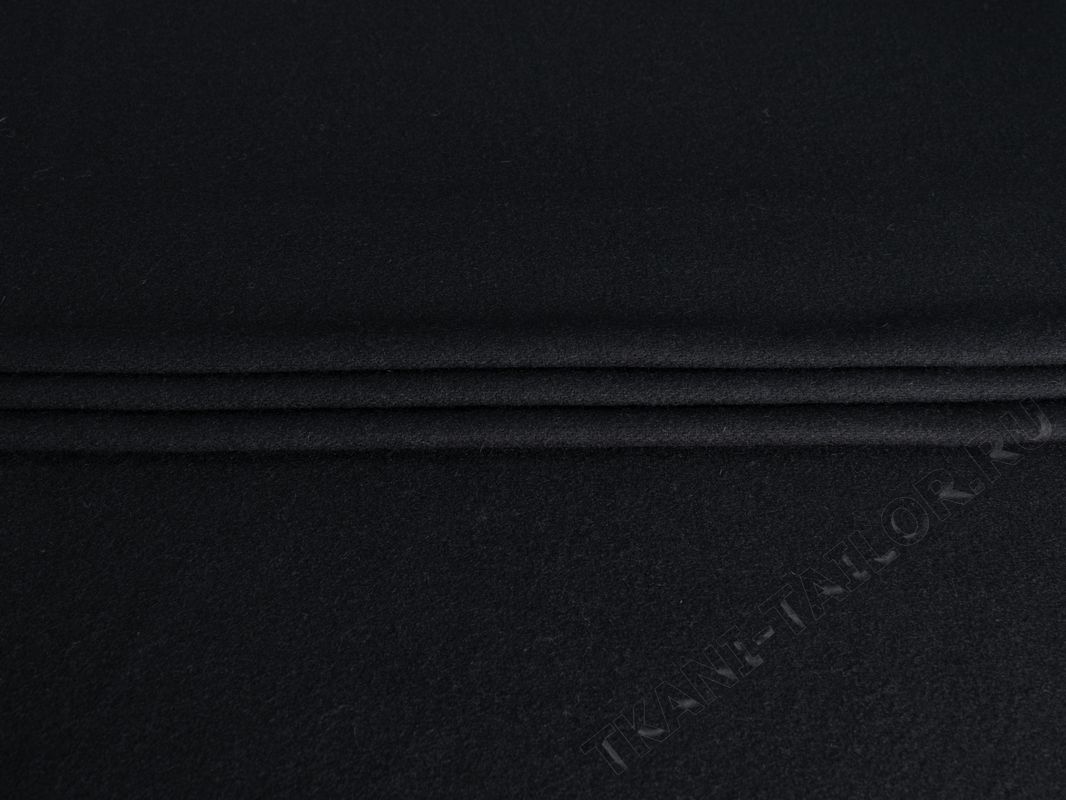 Пальтовая ткань черная однотонная - фото 3