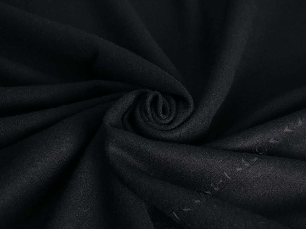 Пальтовая ткань черная однотонная - фото 4