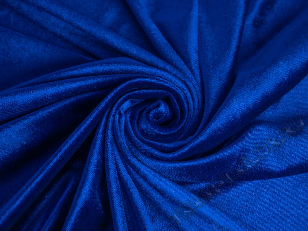 Бархат-стрейч ярко синий - фото 1
