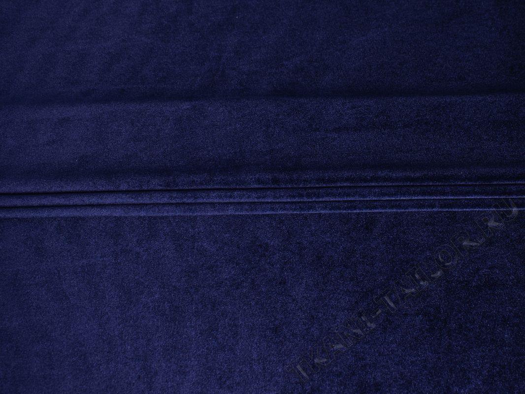 Бархат-стрейч темно-синий - фото 4