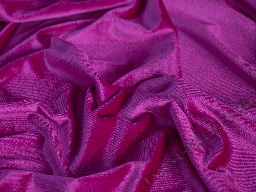 Бархат-стрейч фиолетовая фуксия - фото 3